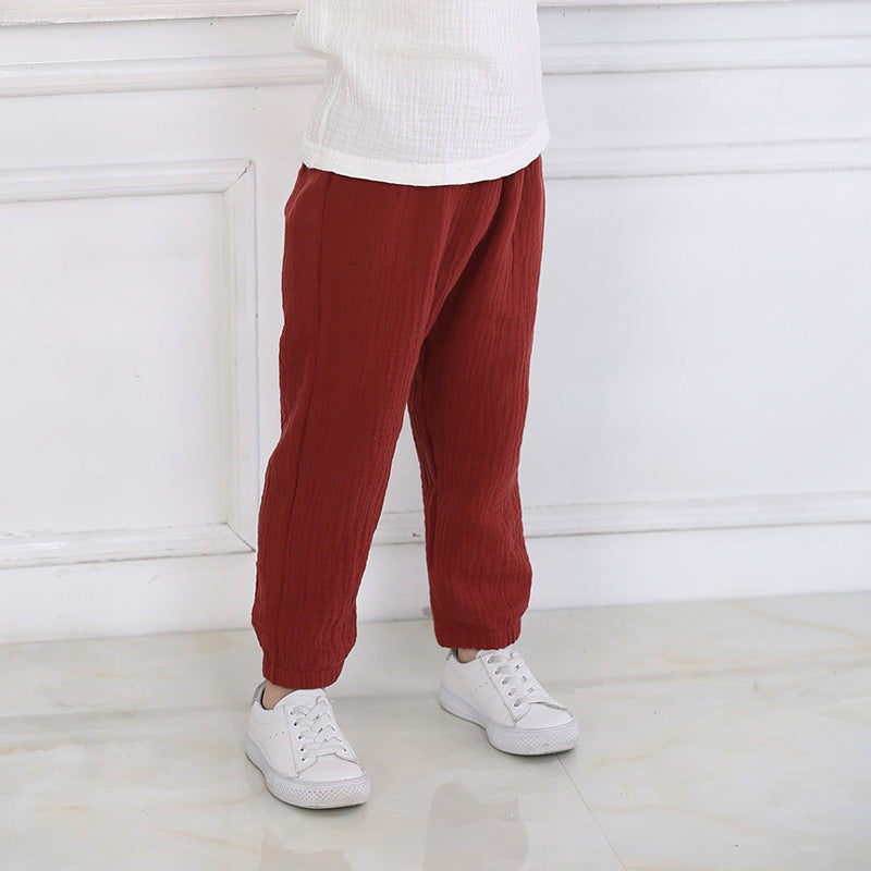 Lightweight Cotton Linen Mosquito Pants for Kids