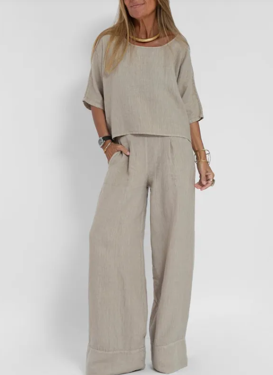 Cotton Linen 3/4 Sleeve Suit
