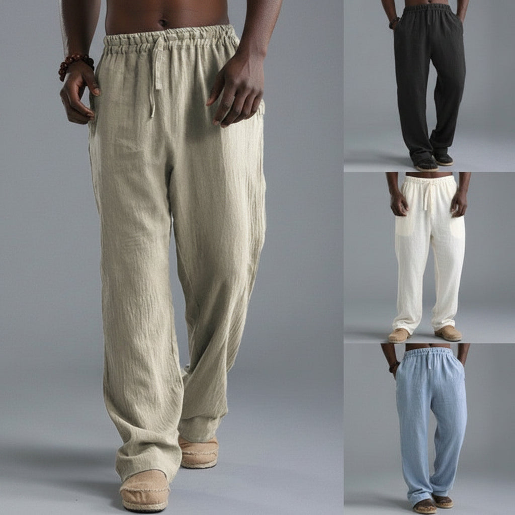 Men's Breathable Linen Loose Casual Sports Pants