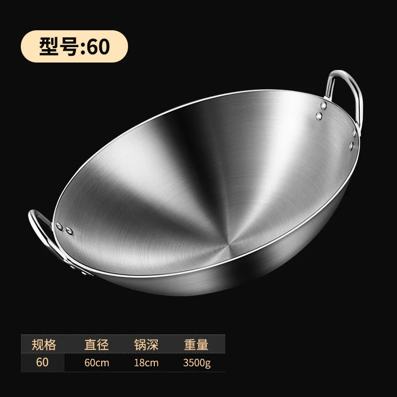 Non Stick Wok Pan Cookware 75cm Large Commercial Carbon Steel Wok Stainless Steel Pots and Pans NM393