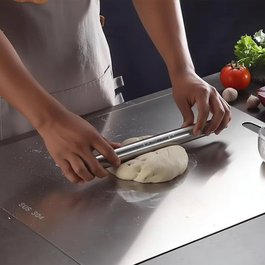 (Extra Large,23.6"Lx 19.3"W) 304 Stainless Steel Chopping Board, Cutting Board for Meat Vegetable Fruit Fish Cheese, Eas