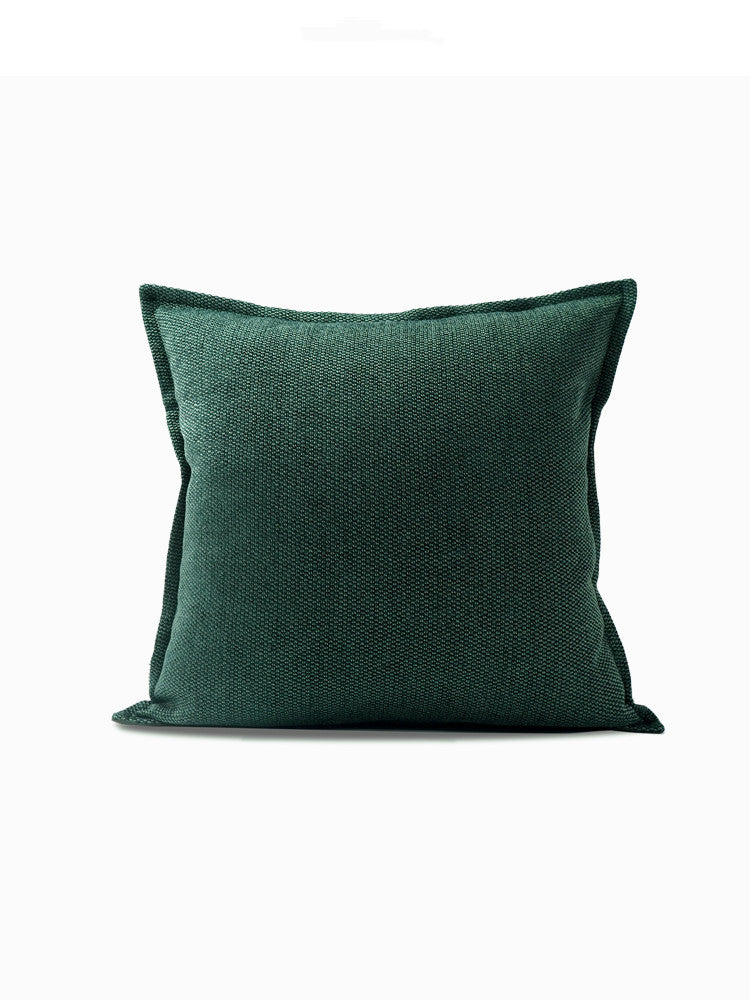 Modern Dark Green Cotton-Linen Decorative Pillow