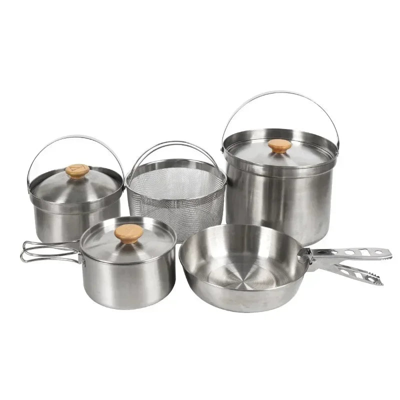 Steel Cookware Outdoor Camping Stainless Cookware Set