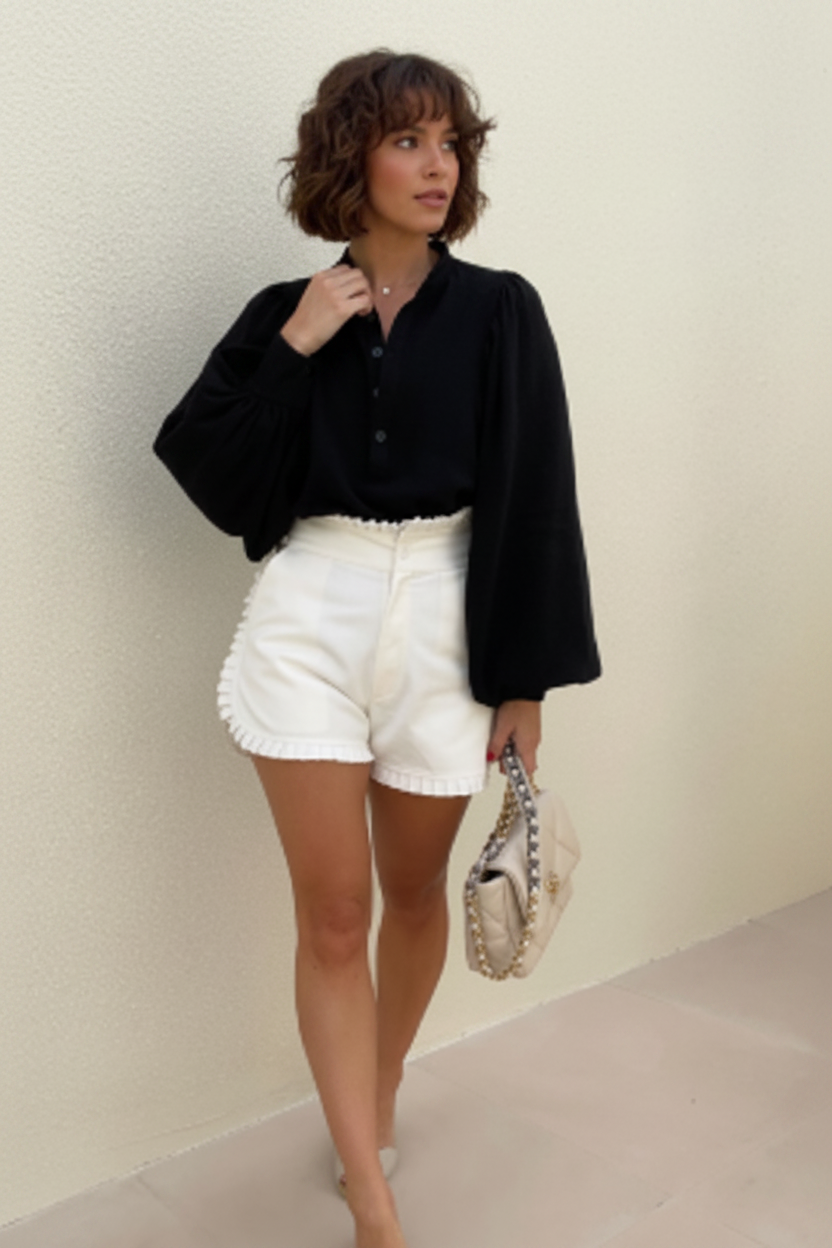 Cotton Linen Retro Elastic Waist Sports Leisure Wear