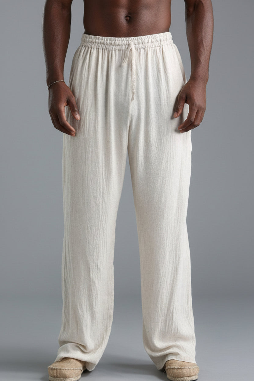 Men's Breathable Linen Loose Casual Sports Pants