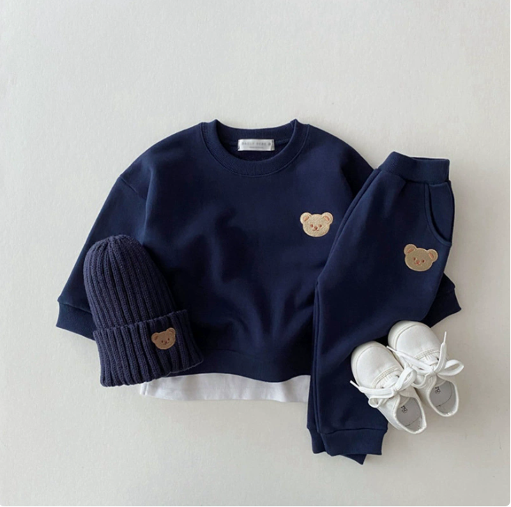 Little Teddy Outfit - Cotton Hoodie and Pants Set (One Set)