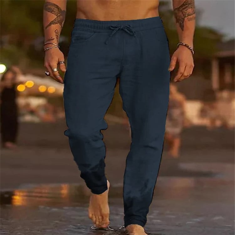 Men's Loose Cotton Linen Casual Beach Pants