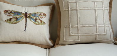 Heavy Cotton Linen Pillowcase with Geometric Pattern