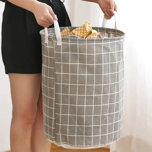 Foldable Waterproof Cotton Linen Laundry Basket
