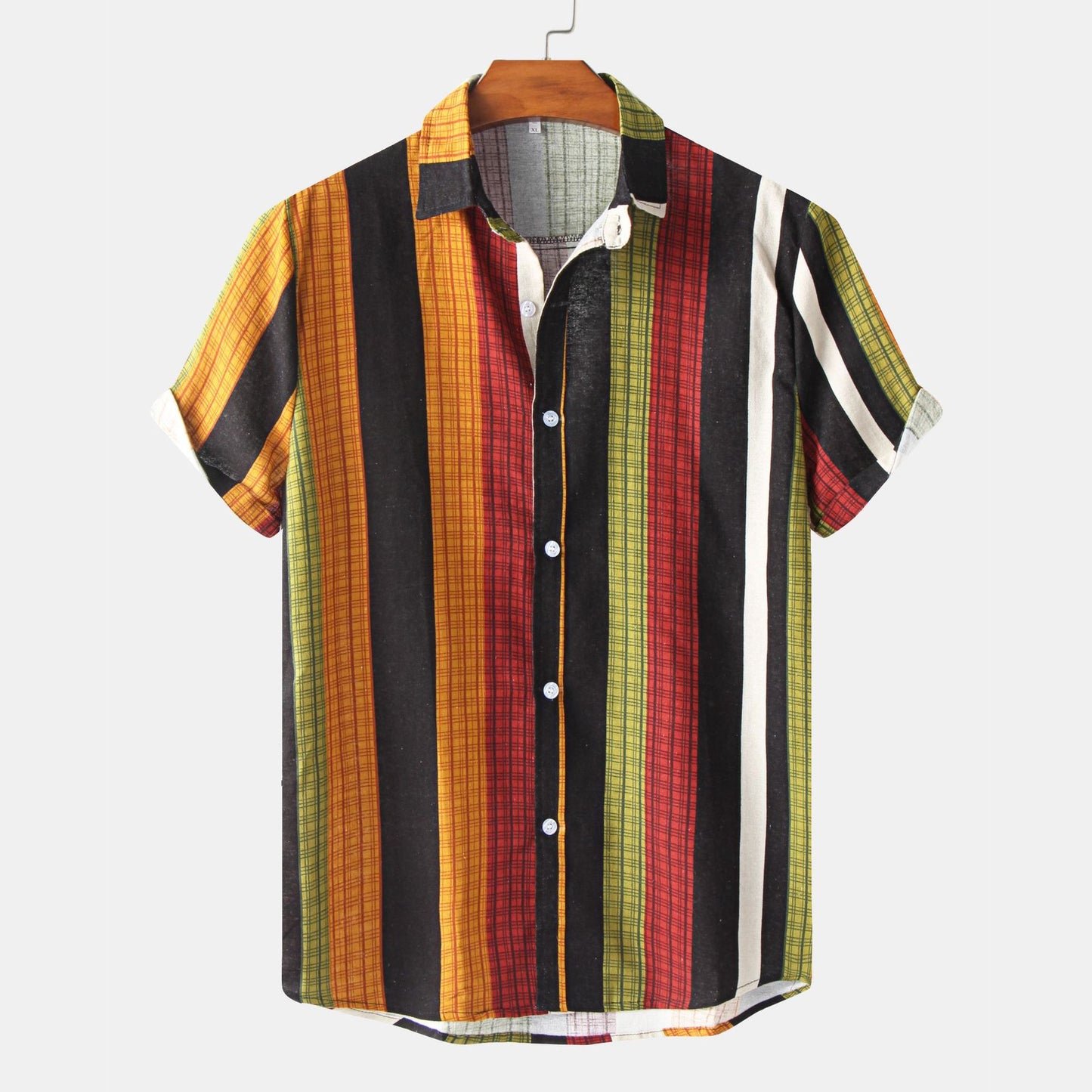 Men's Casual Cotton-Linen Short Sleeve Shirt